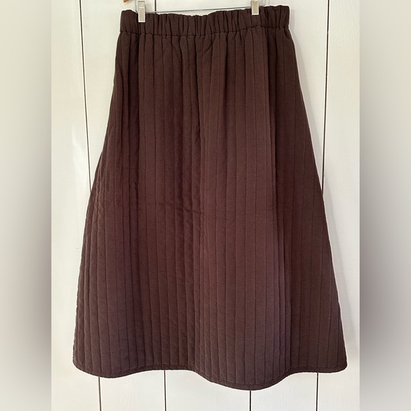 Black Crane Quilted Skirt in Plum Sz L - Picture 5 of 16